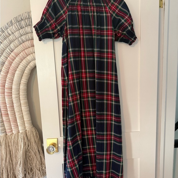 Hill House Plaid Maxi Dress - Navy, Red, Green - Picture 4 of 4